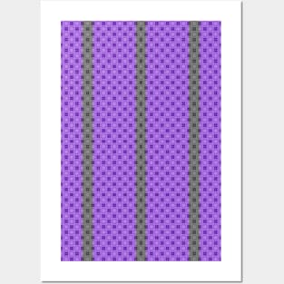 Purple Ring Pattern with Gray Stripes Posters and Art